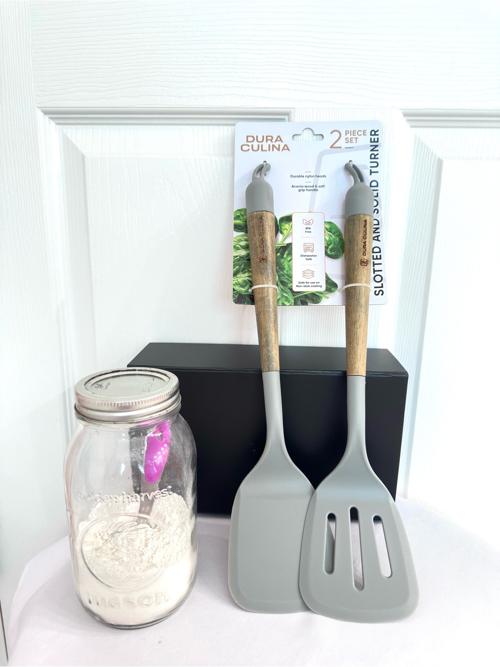 DURA CULINARY ~ Gray Nylon Spatula Set with Acacia Wooden Handles